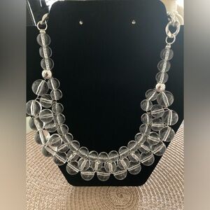 WHBM Acrylic Clear Bib Necklace